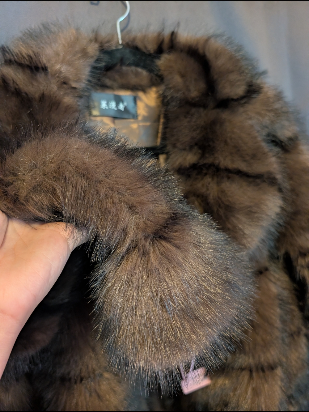 Brown Faux Fur Coat - Small Plush Collar Very Warm Glamourous Soft Feminine